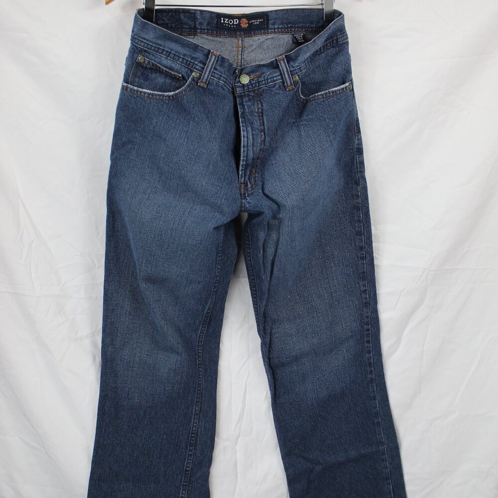 IZOD Men's Blue Denim 5 Pocket Zipper Straight Leg Jeans 32x32